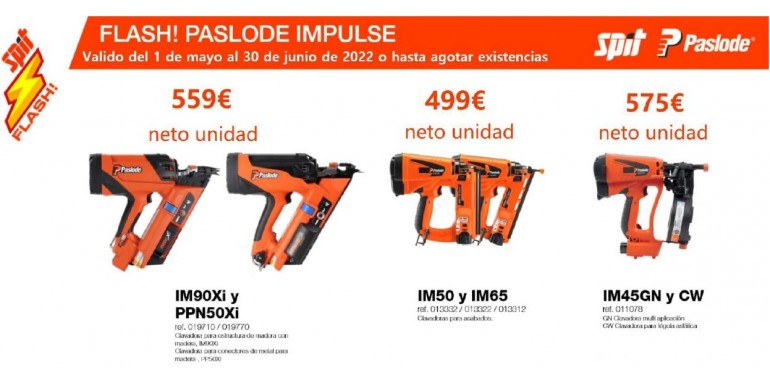 Nueva oferta flash Paslode Impulse. 